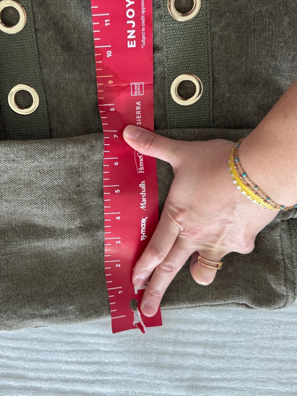 Vanessa Bruno Linen L Cabas Tote – Olive / Khaki – Muted Gold Eyelets – Size L - Picture 11 of 14